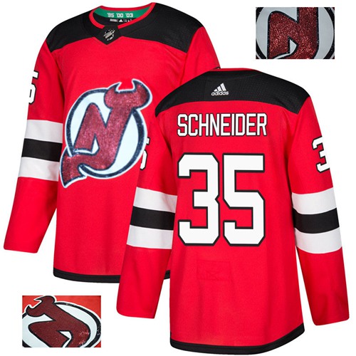 Adidas Devils #35 Cory Schneider Red Home Authentic Fashion Gold Stitched NHL Jersey - Click Image to Close